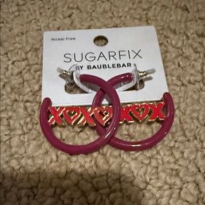 Sugarfix by BaubleBar Pink XO Hoop Earrings